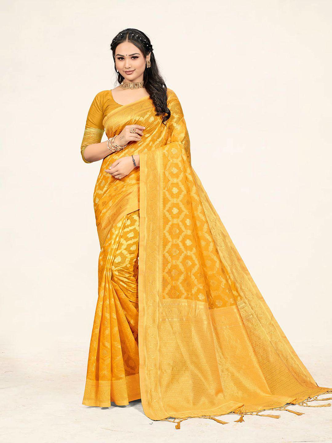 sweet smile fab woven design zari saree