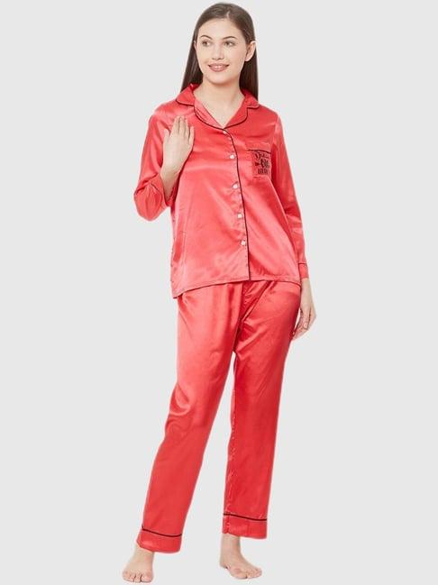 sweetdreams red regular fit pajama set
