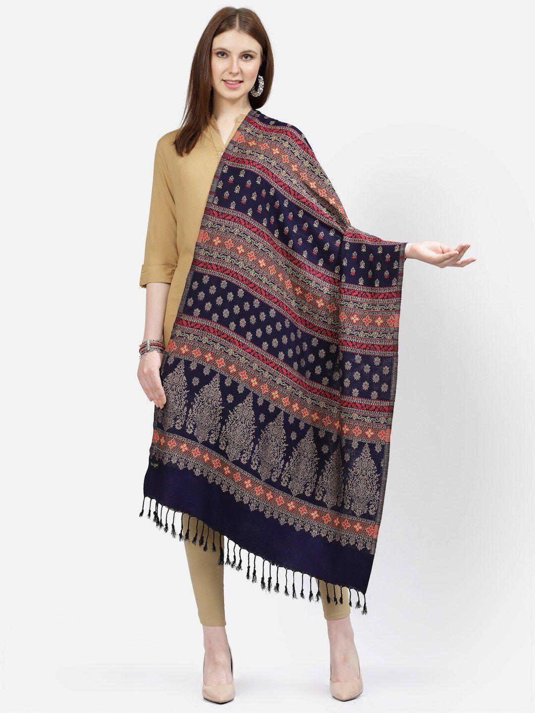swi stylish ethnic motifs woven design jamawar acrylic shawl