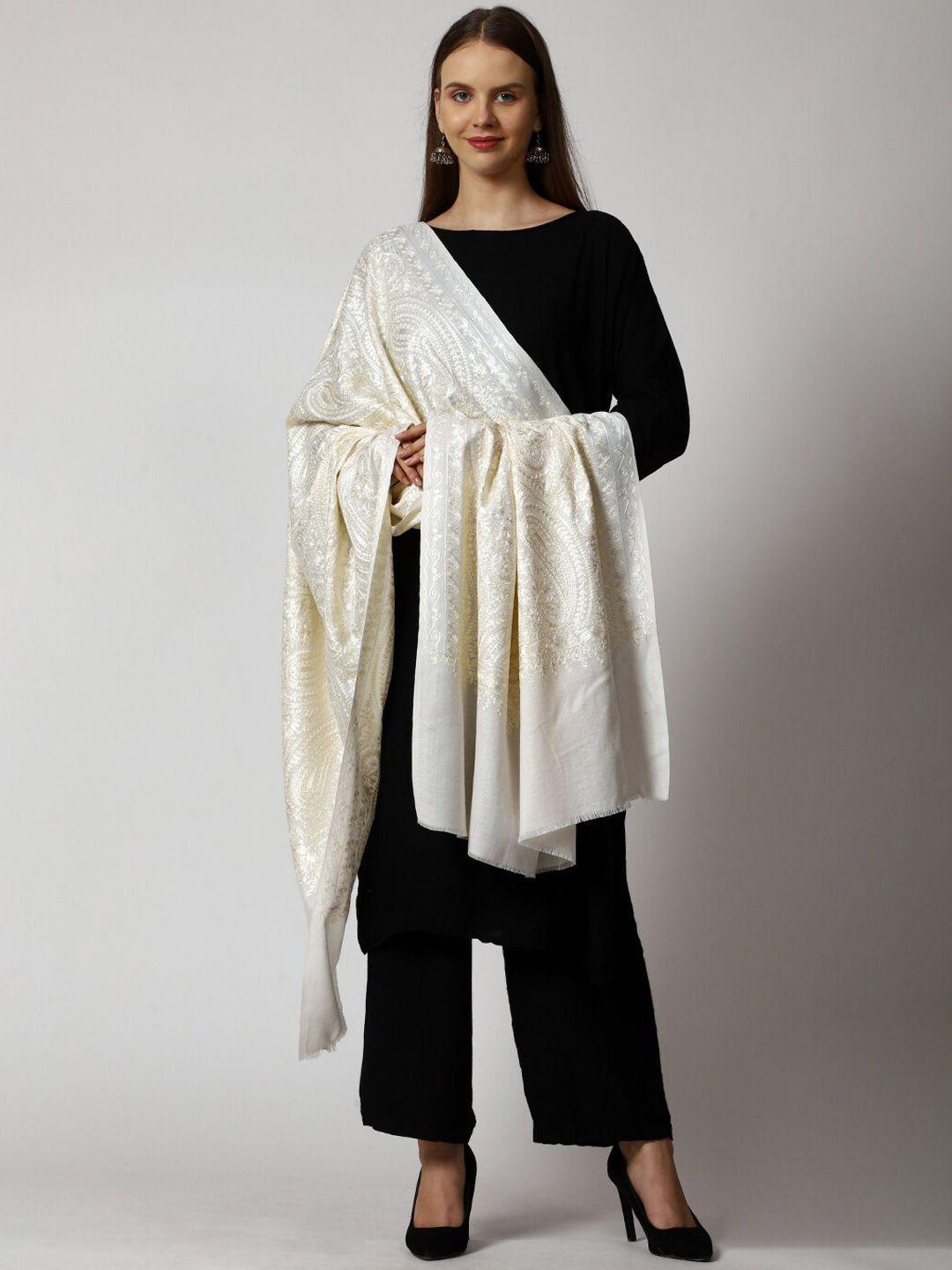 swi stylish aari work embroidered shawl