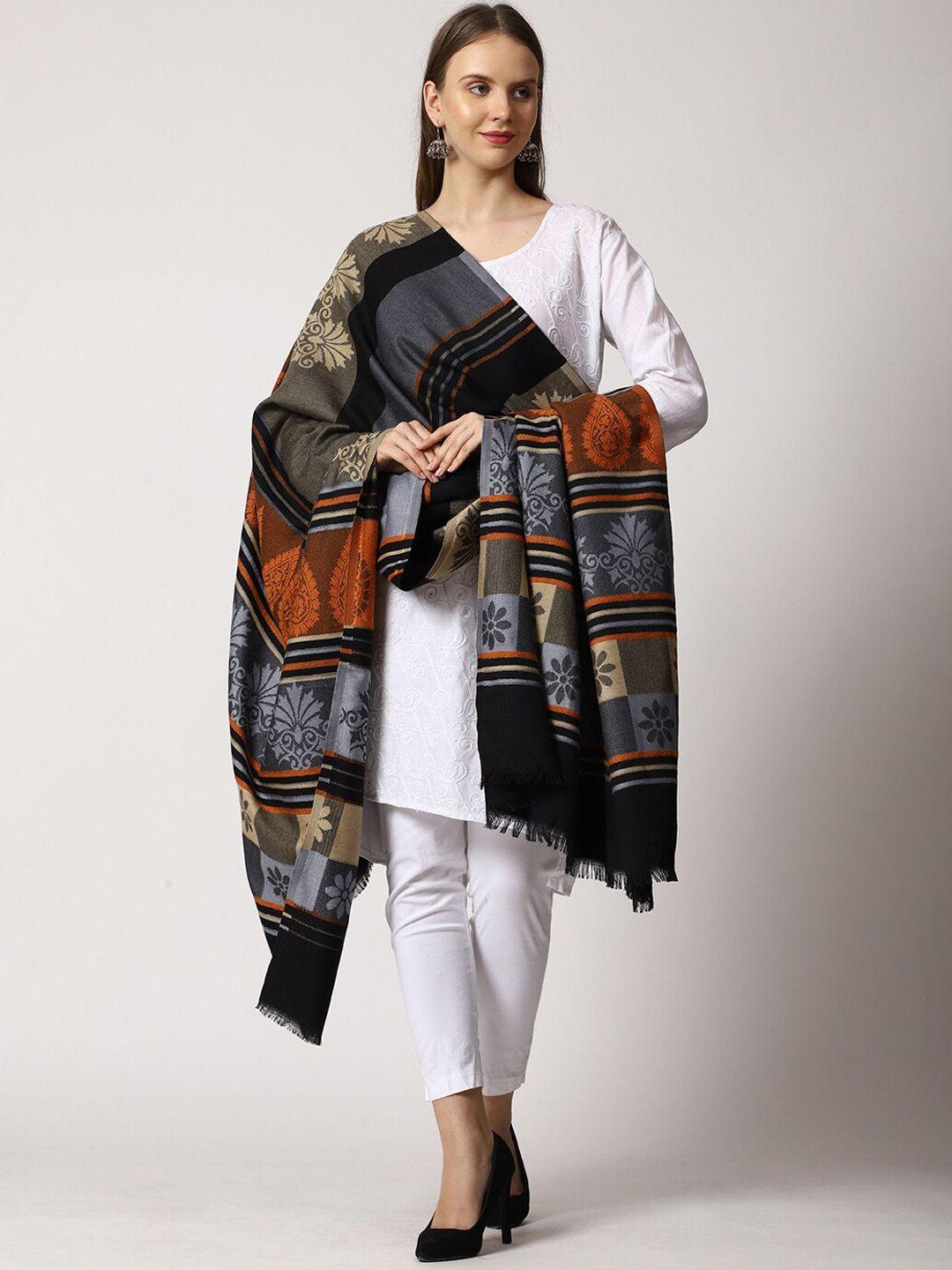 swi stylish abstract woven designed woolen shawl