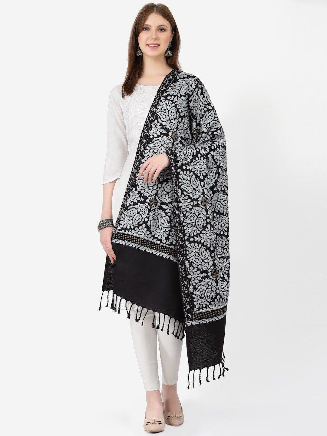 swi stylish embroidery woollen shawl