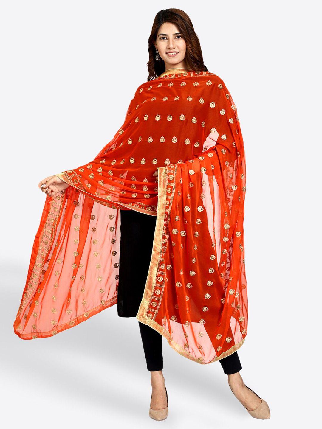 swi stylish ethnic motifs embroidered dupatta with zari