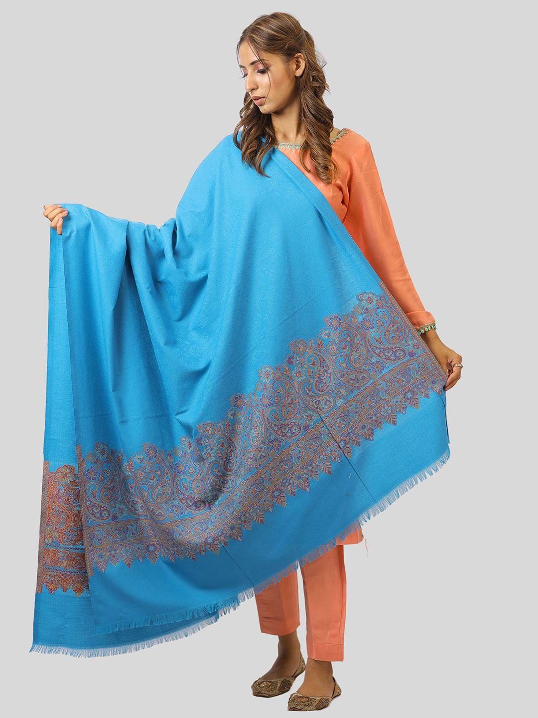 swi stylish ethnic motifs woven design wool shawl