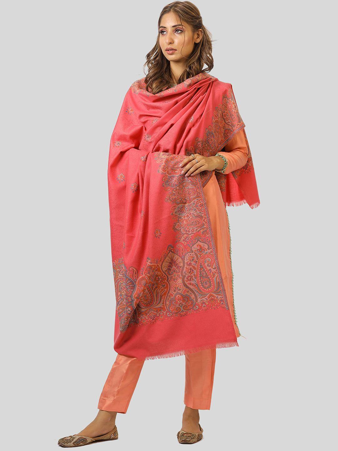 swi stylish ethnic motifs woven design wool shawl