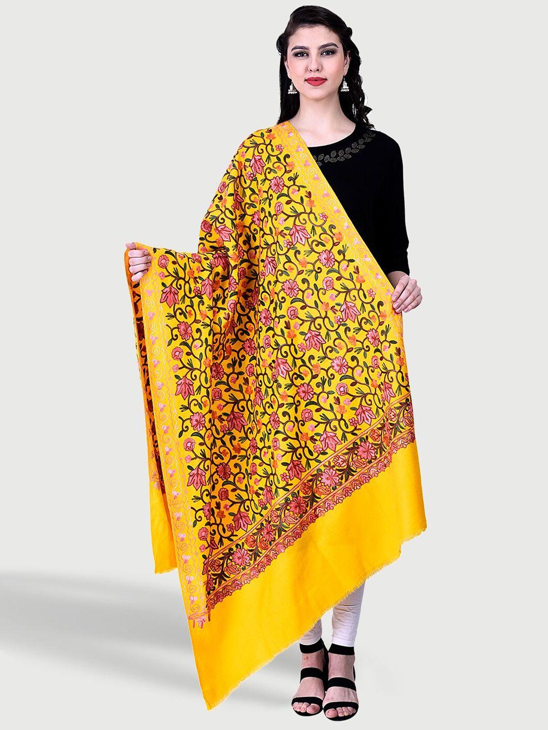 swi stylish floral aari embroidered shawl