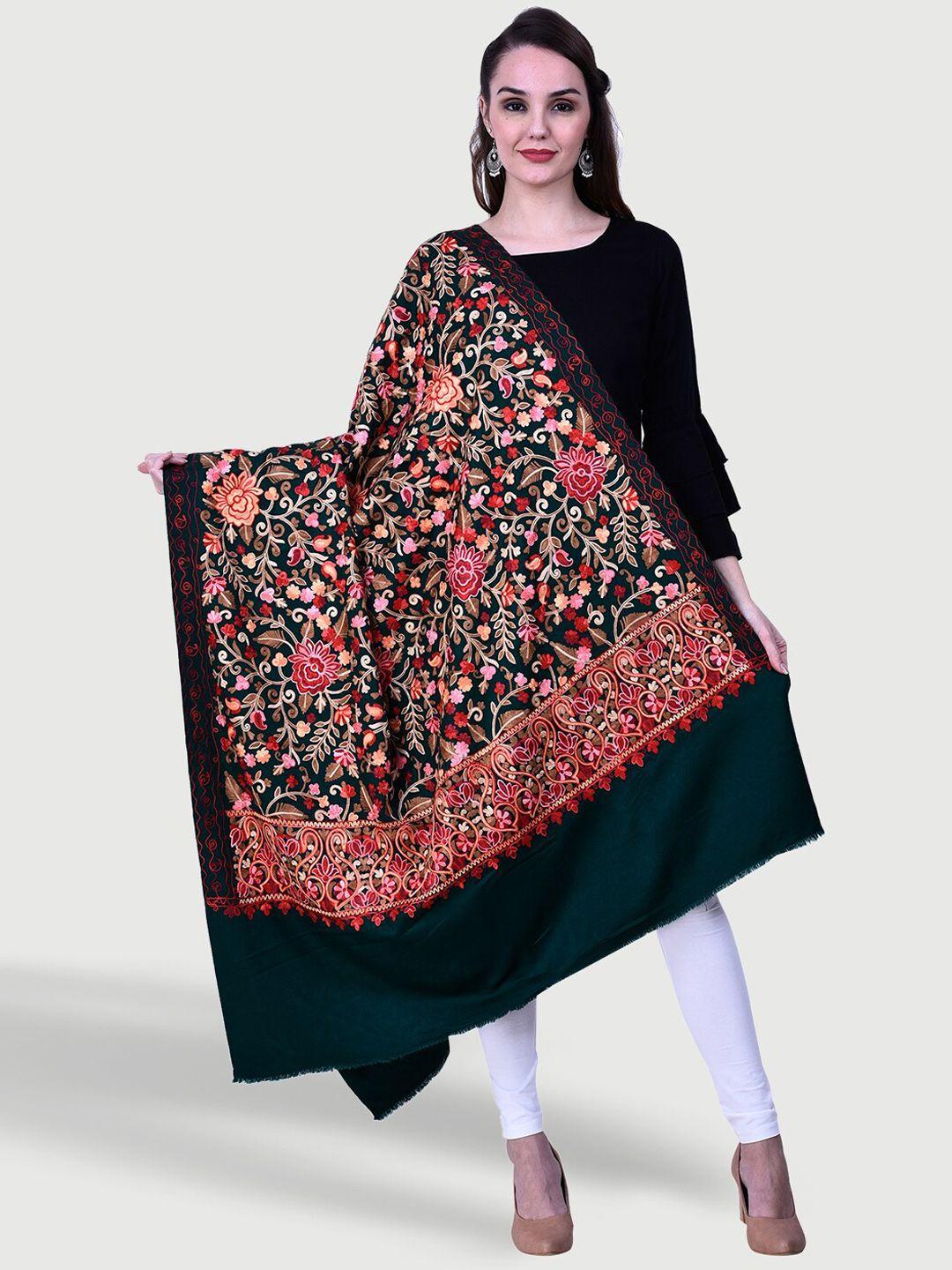 swi stylish floral aari embroidered shawl