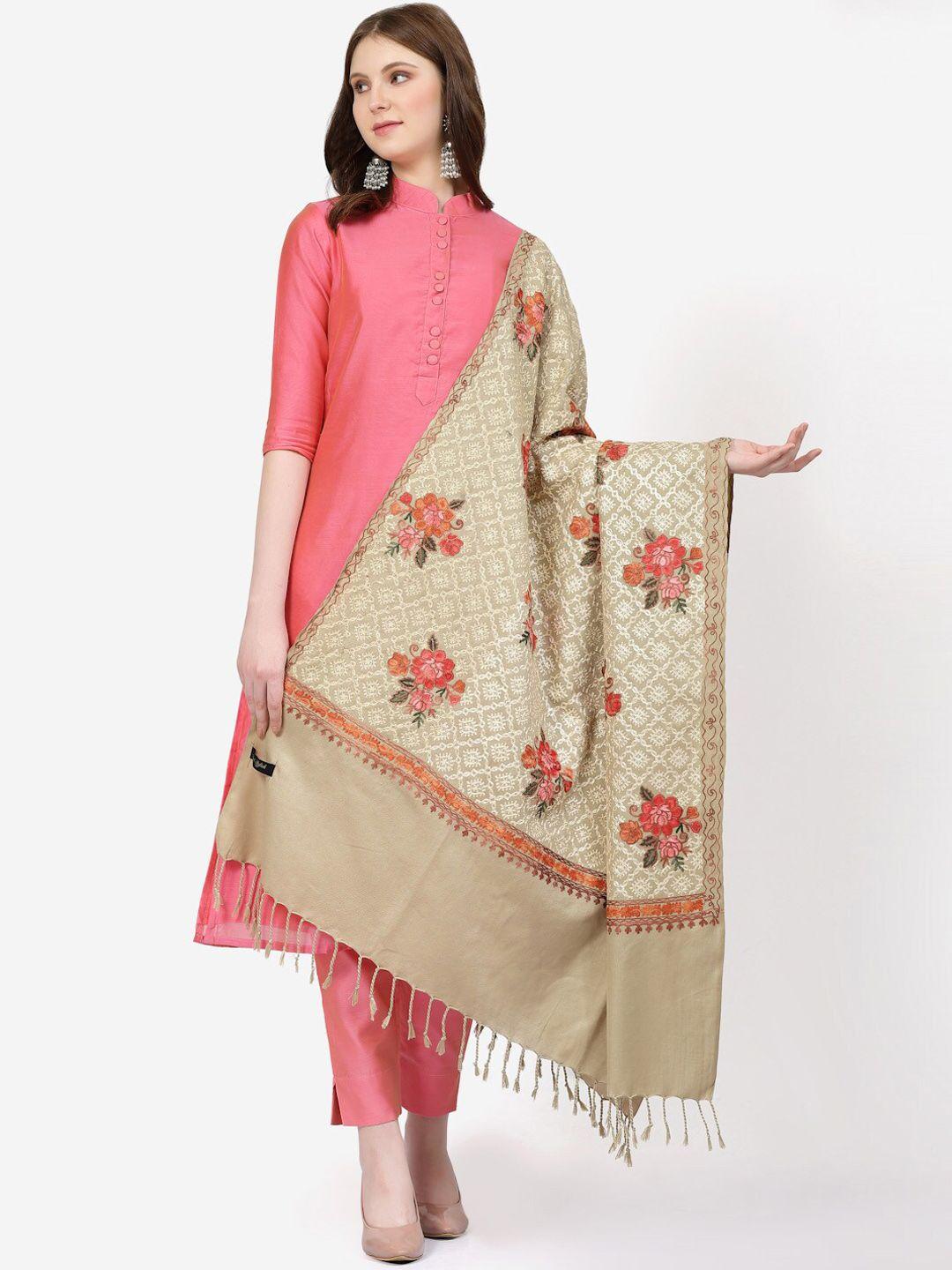 swi stylish floral embroidery shawl