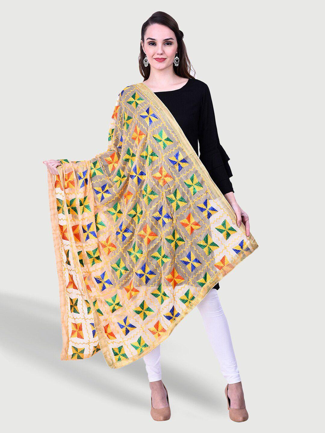 swi stylish phulkari embroidered dupatta