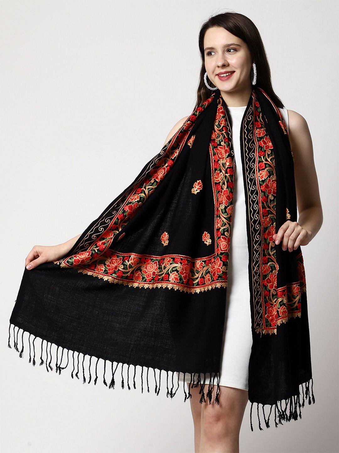 swi stylish women embroidered woollen shawl