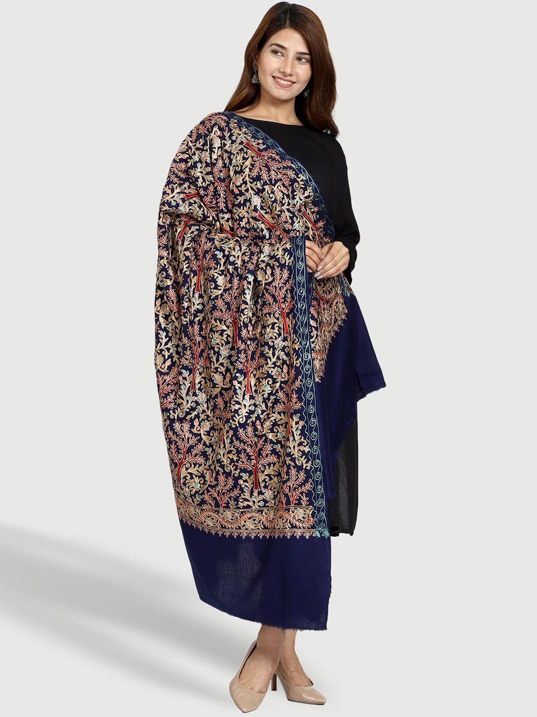 swi stylish women floral motifs embroidered shawl