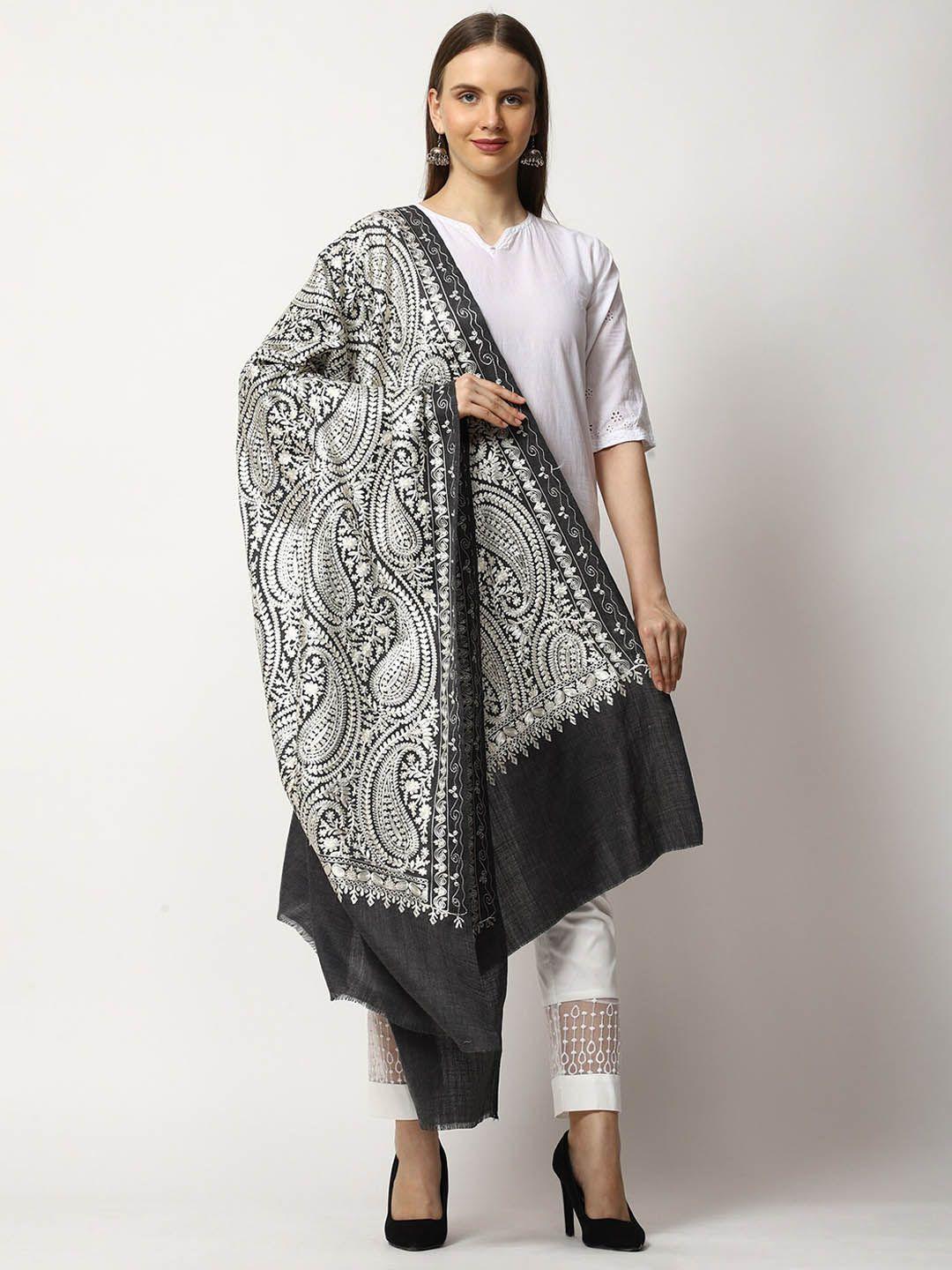 swi stylish women paisley embroidered shawl