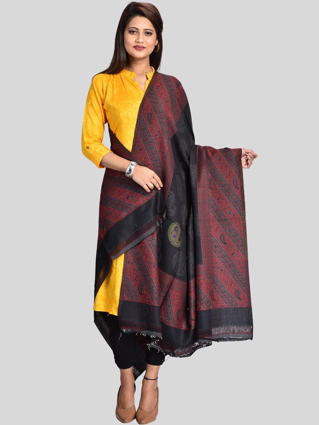 swi stylish women woven design pure wool shawl