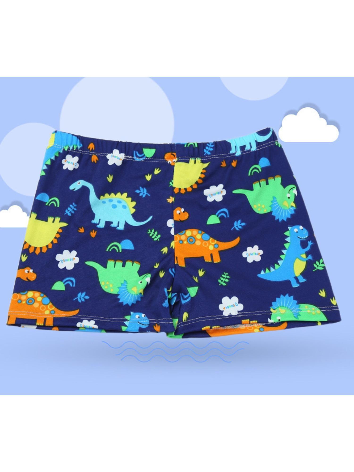 swimming costume blue dino print shorts