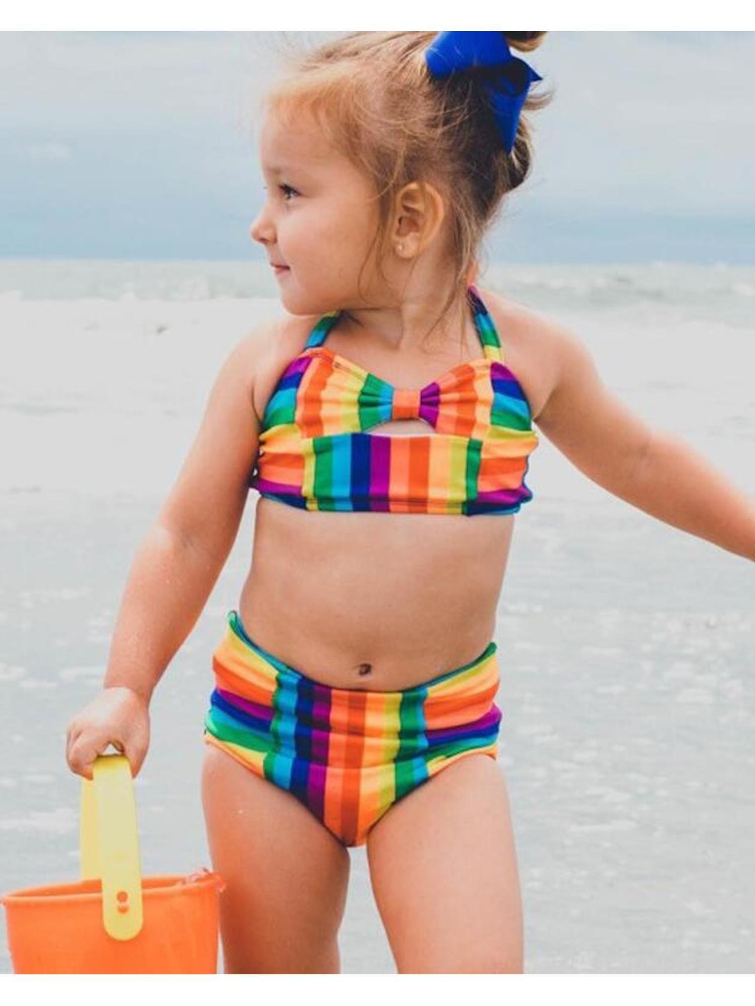 swimming costume rainbow straps top and bottom (set of 2)