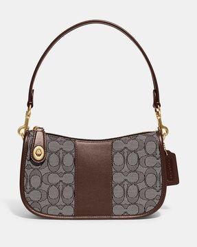 swinger signature jacquard medium crossbody bag