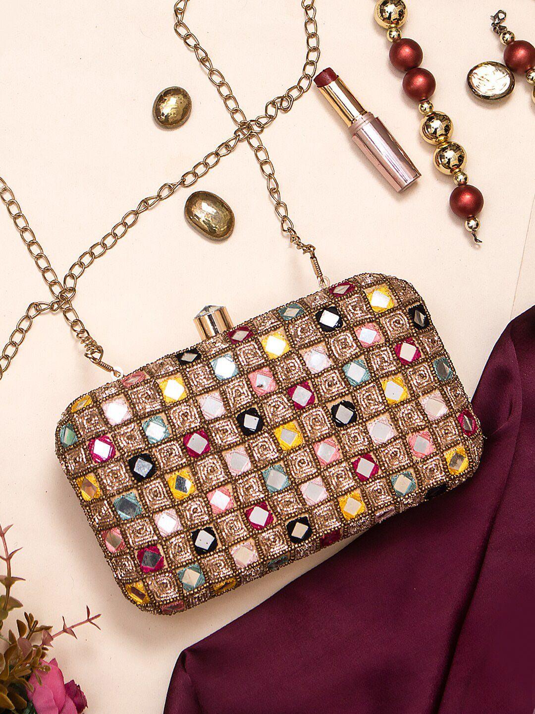 swisni embellished box clutch