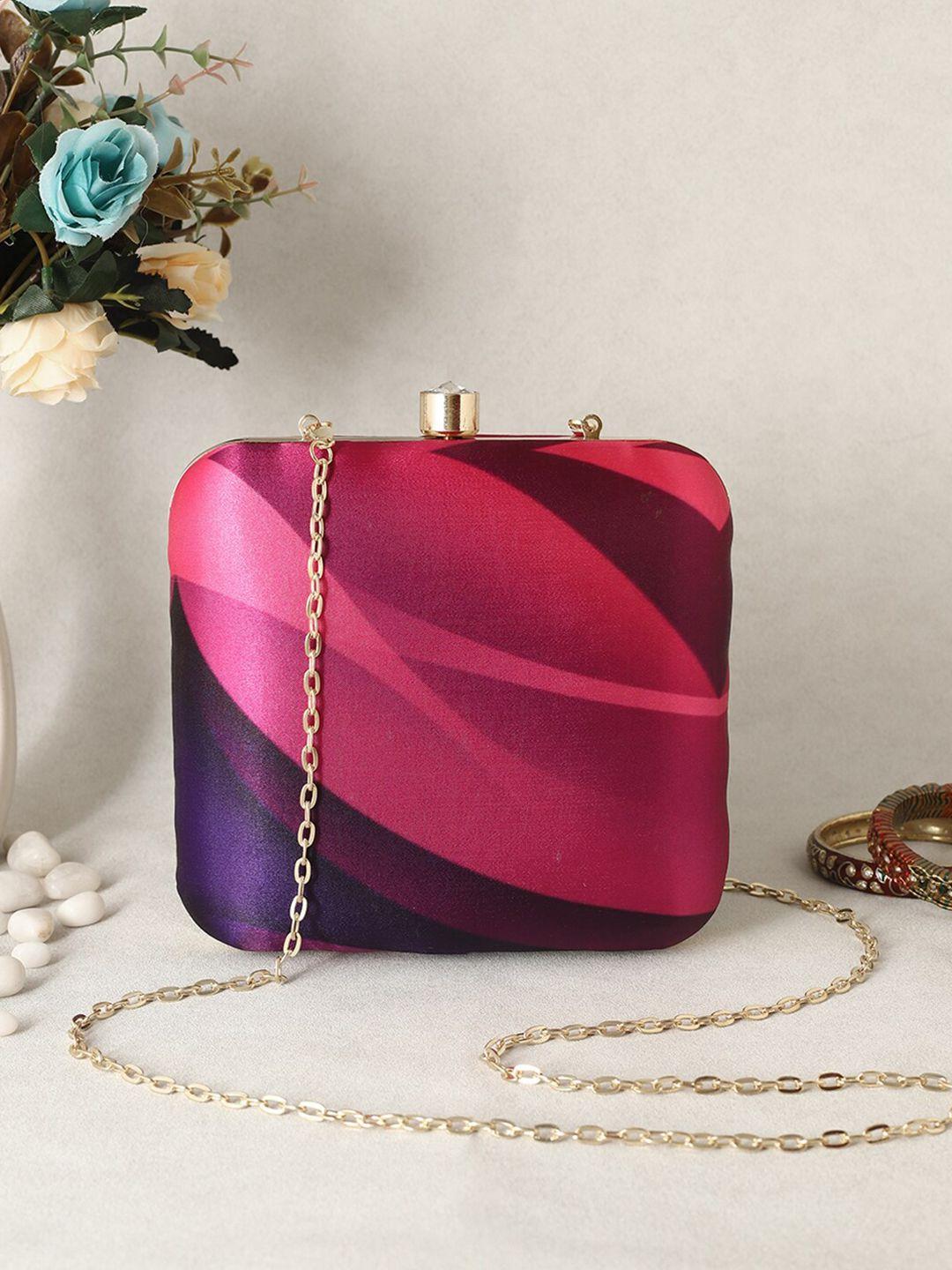 swisni printed box clutch