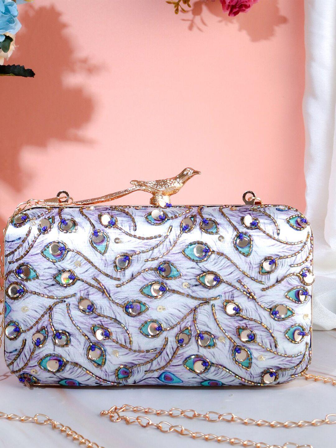 swisni water resistant embellished box clutch