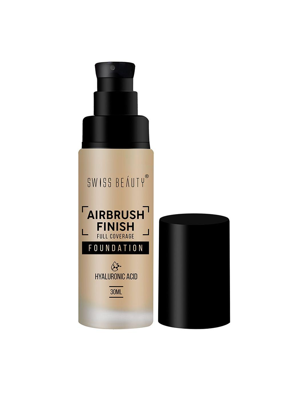 swiss beauty airbrush finish full coverage foundation with hyaluronic acid 30ml-nude beige