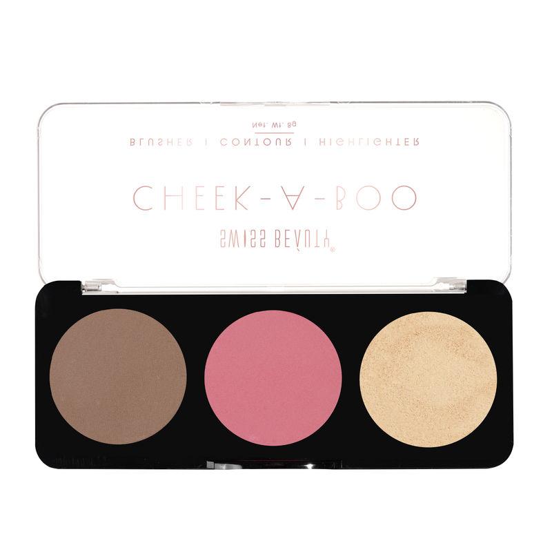 swiss beauty cheek-a-boo 3 in one blushe contour and highlighter