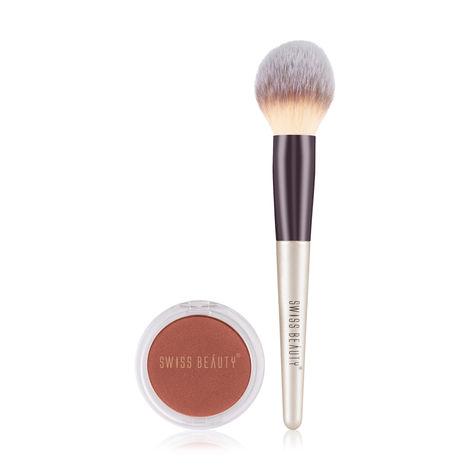 swiss beauty let me blush blusher and power brush - combo - 4gm
