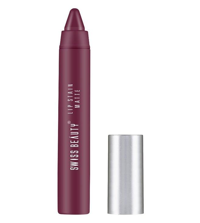 swiss beauty lip stain matte lipstick burgundy - 3.4 gm