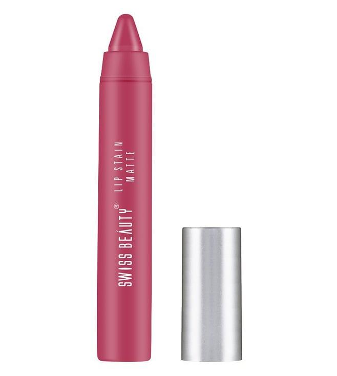 swiss beauty lip stain matte lipstick hot pink - 3.4 gm