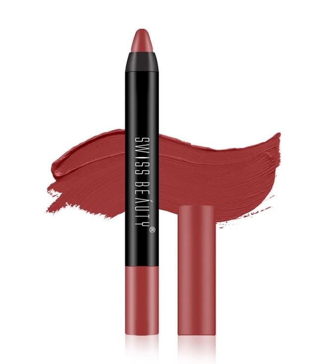 swiss beauty non transfer matte crayon lipstick peach love - 3.5 gm