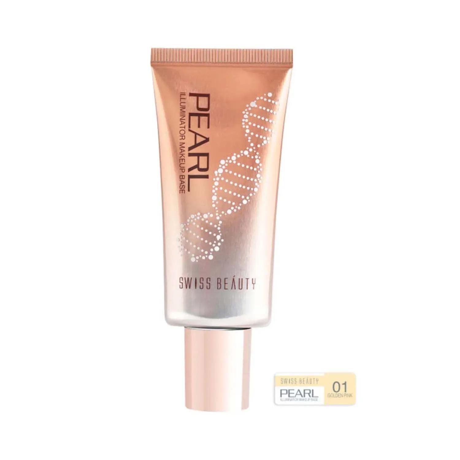 swiss beauty pearl illuminator makeup base - 01 golden pink (35g)