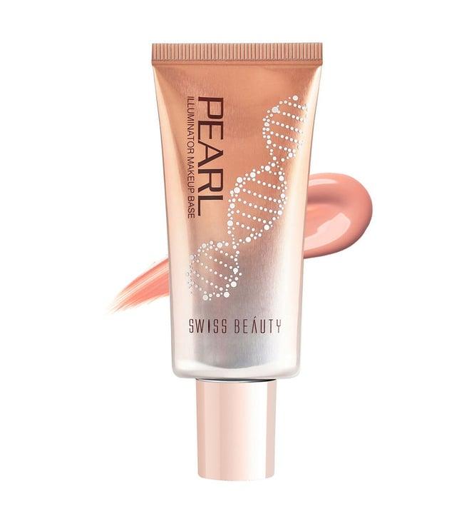 swiss beauty pearl illuminator makeup base silver pink - 35 gm