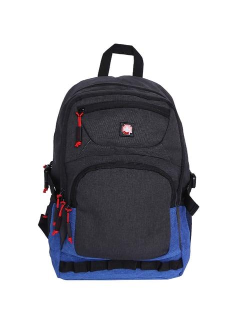 swiss brand maine 28 ltr dark grey & blue medium laptop backpack