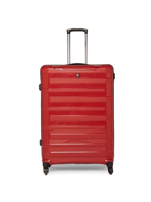 swiss brand sion red 4 wheel large hard cabin trolley - 50.8 inch
