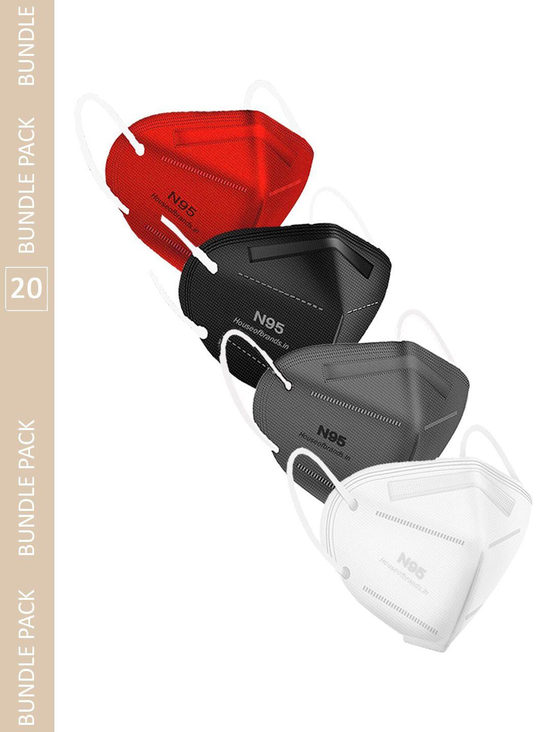 swiss design pack of 20 assorted disposable anti pollution n95 masks