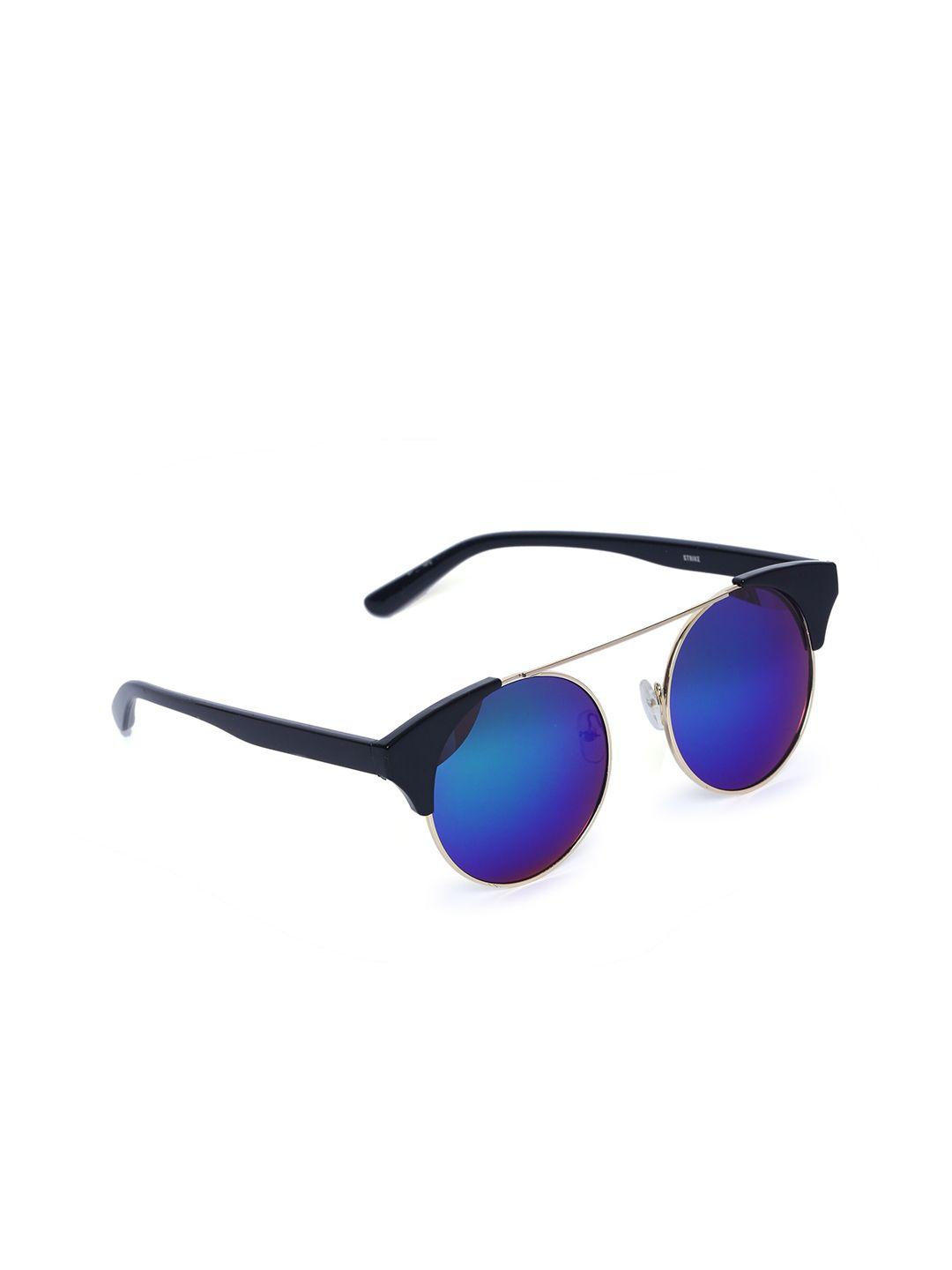 swiss design unisex blue lens & black round sunglasses sdsg21-1955206