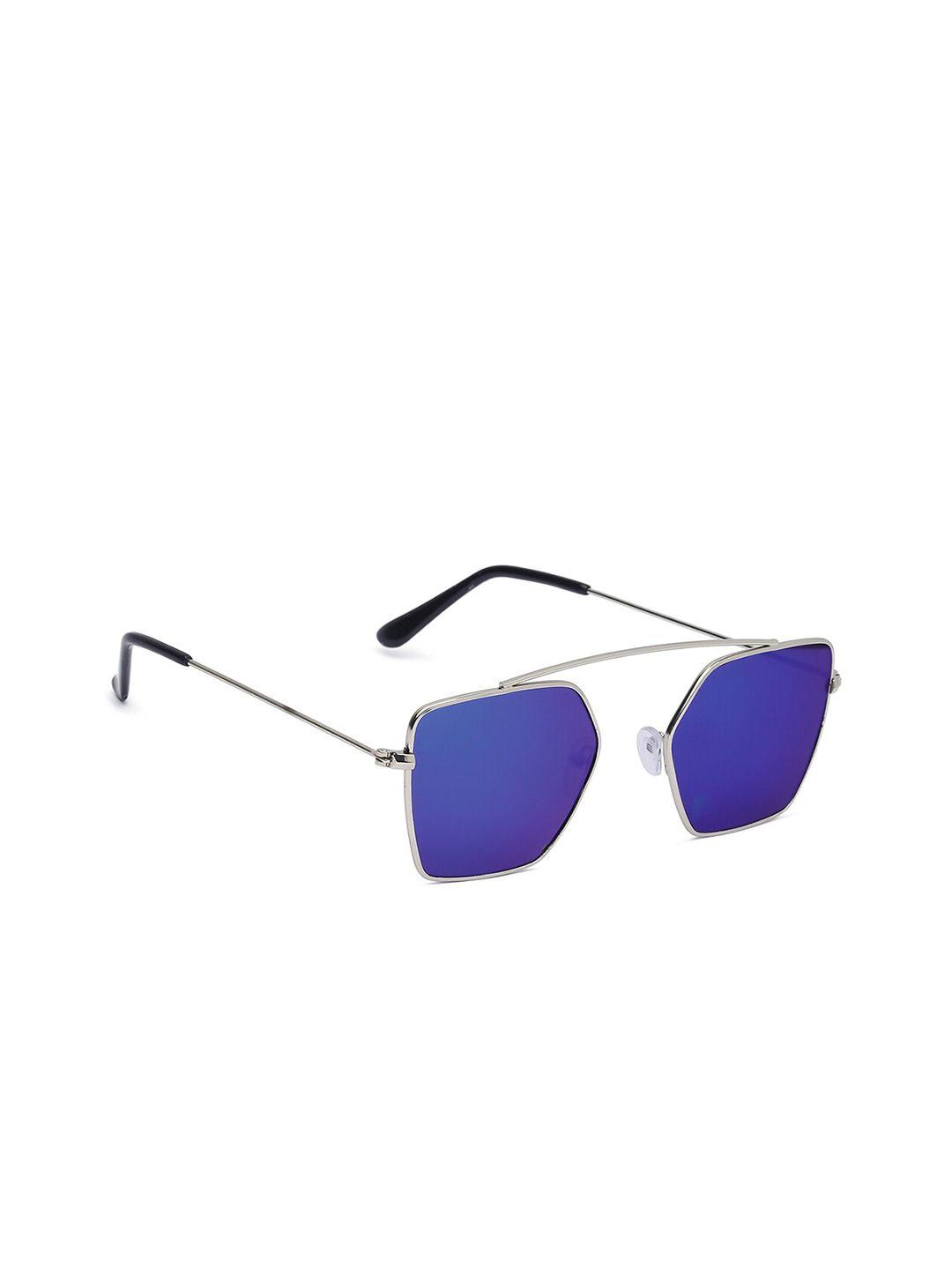 swiss design unisex mirrored lens & silver-toned sunglasses uv lens sdsg21-2255702