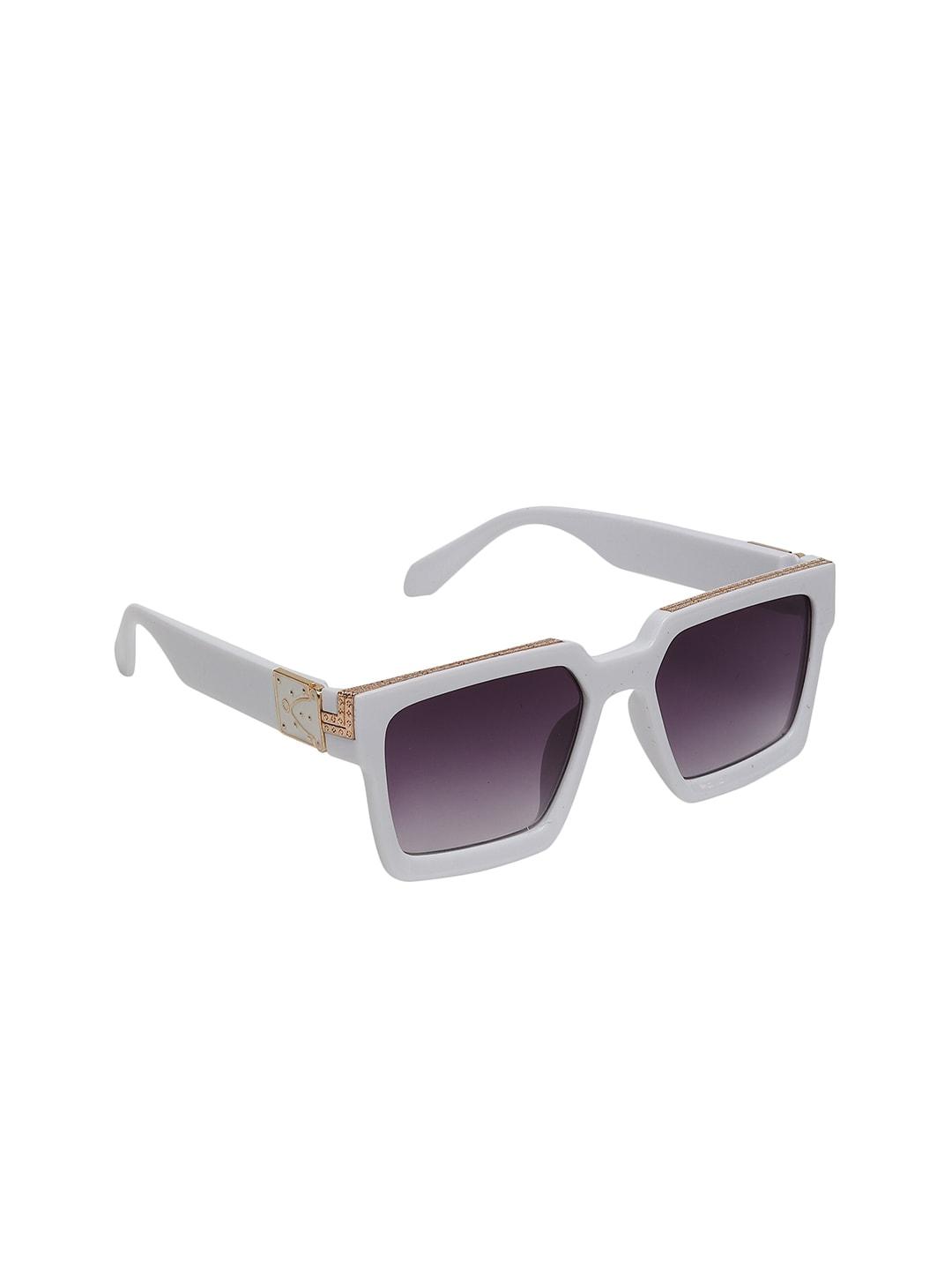 swiss design unisex purple lens & white full rim wayfarer sunglasses sdsg-eddy-01-purple