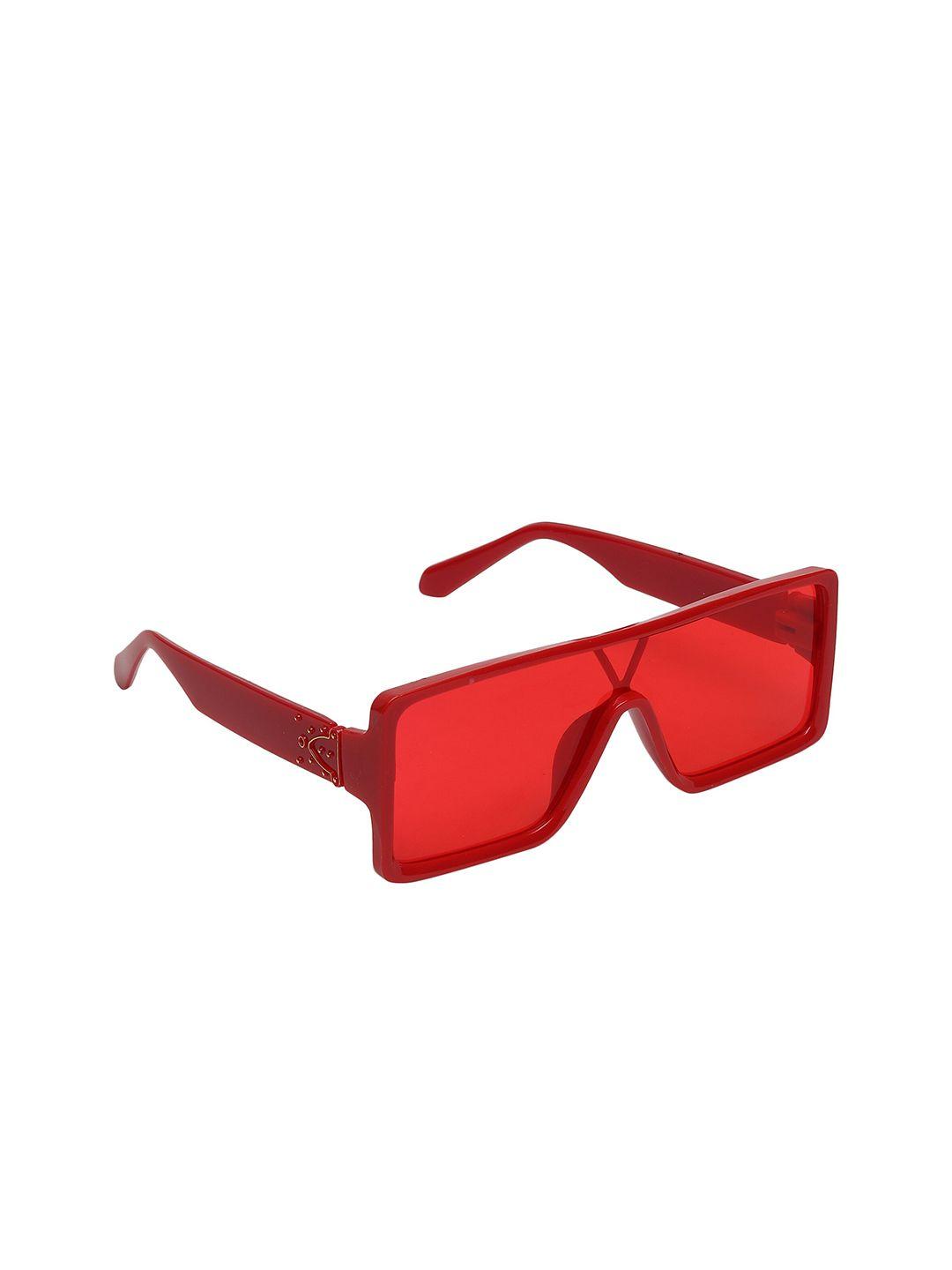 swiss design unisex red lens & red full rim shield sunglasses sdsg-famer-05