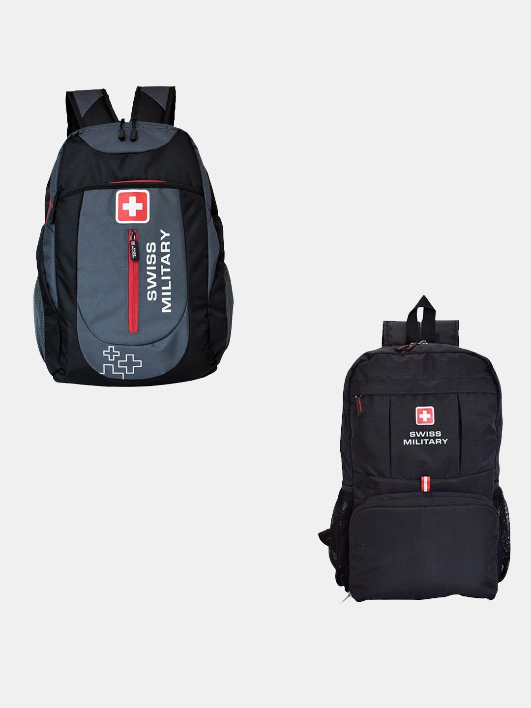 swiss military brand logo backpack and foldable bag