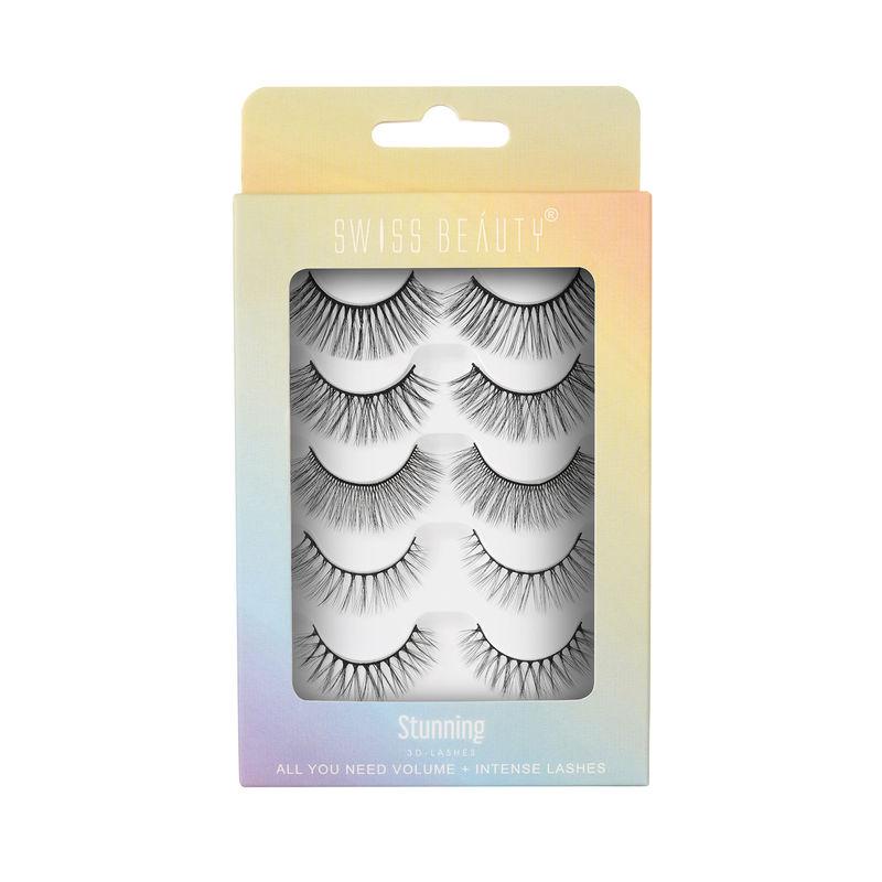 swiss beauty 3d eyelashes stunning - lashes 02 set of 05