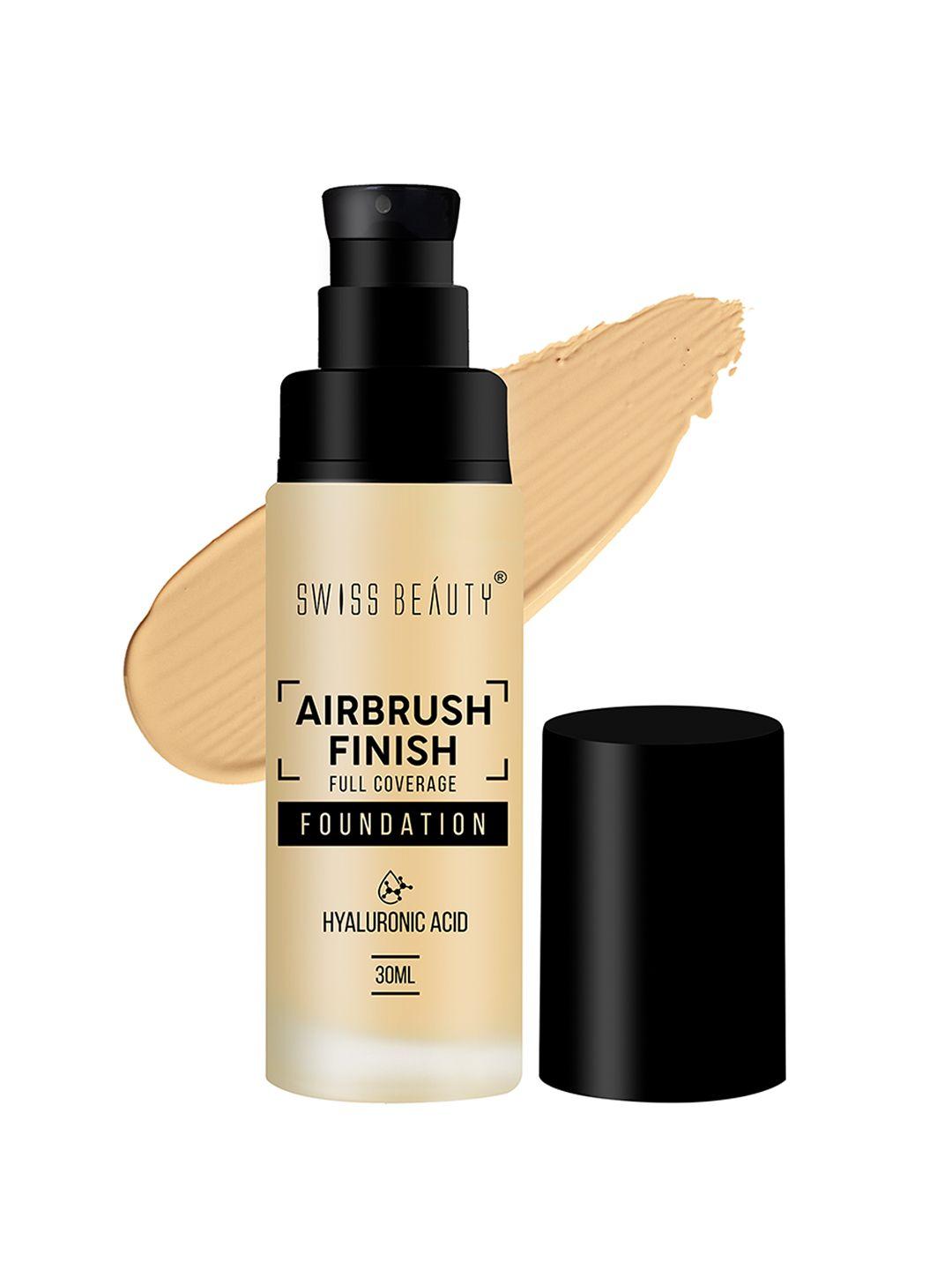 swiss beauty airbrush finish full coverage foundation with hyaluronic acid 30ml-fair ivory