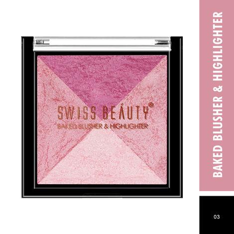 swiss beauty baked blusher & highlighter - multi-03 (7 g)