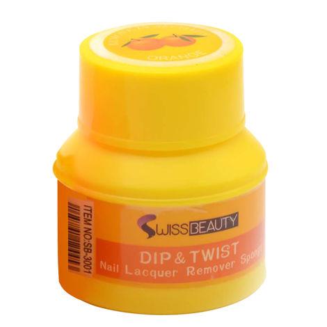 swiss beauty dip & twist nail polish remover - orange (30 ml)