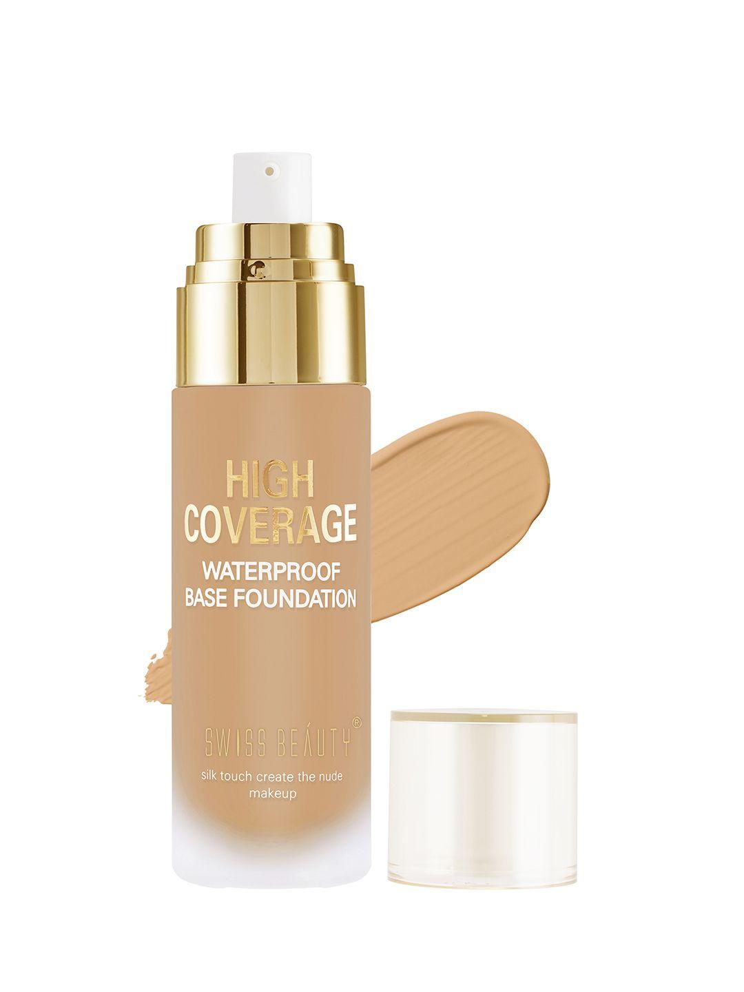 swiss beauty high coverage waterproof base foundation with niacinamide - natural buff 55 g