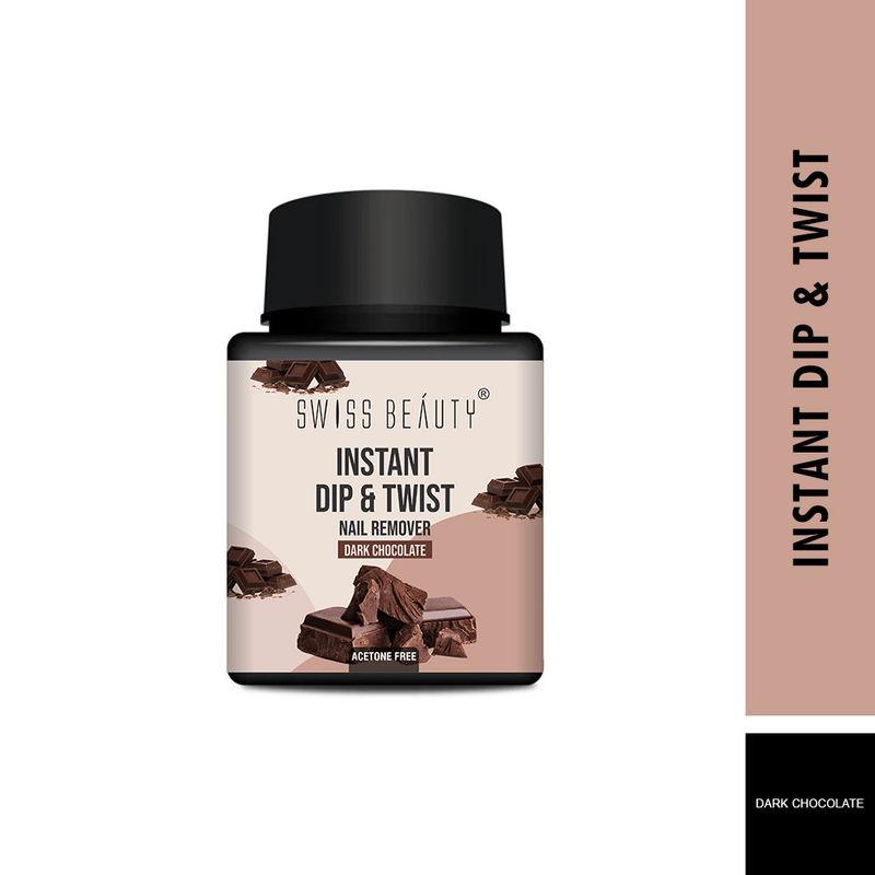 swiss beauty instant dip & twist nail paint remover - dark chocolate