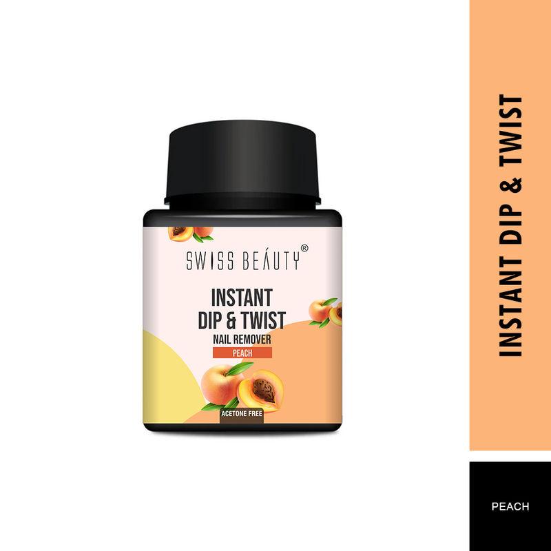 swiss beauty instant dip & twist nail paint remover - peach