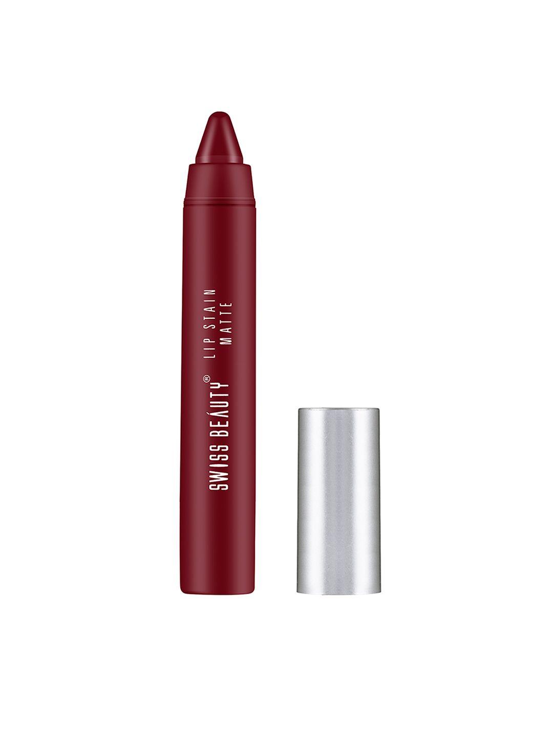 swiss beauty lip satin matte lipstick - magic maroon