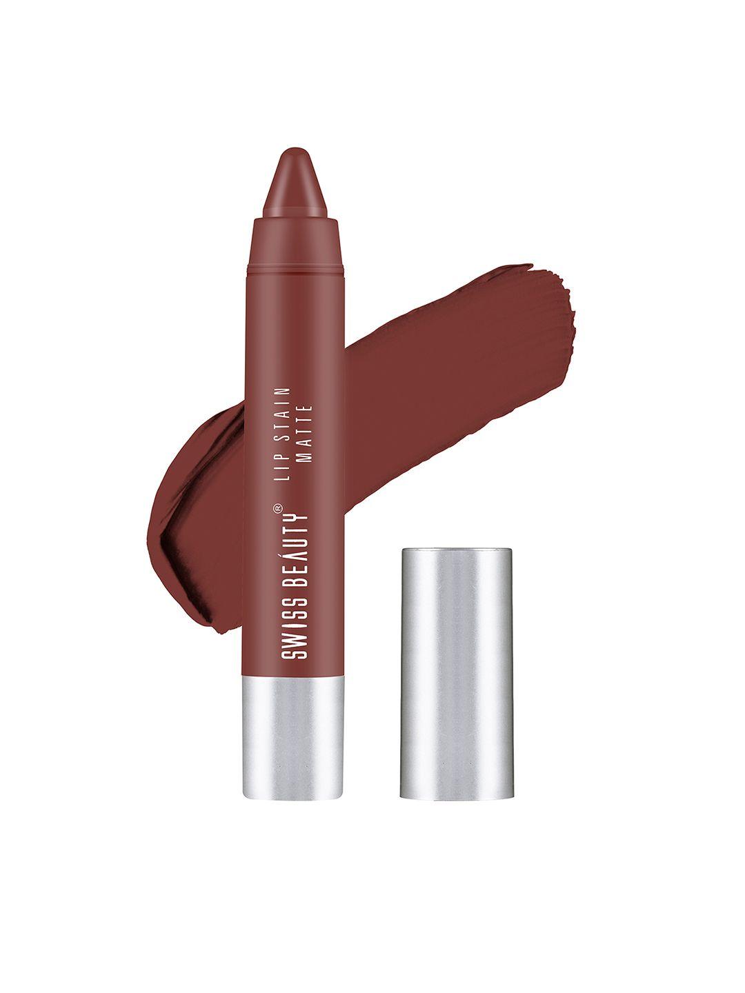 swiss beauty lip satin matte lipstick - natural coco 215