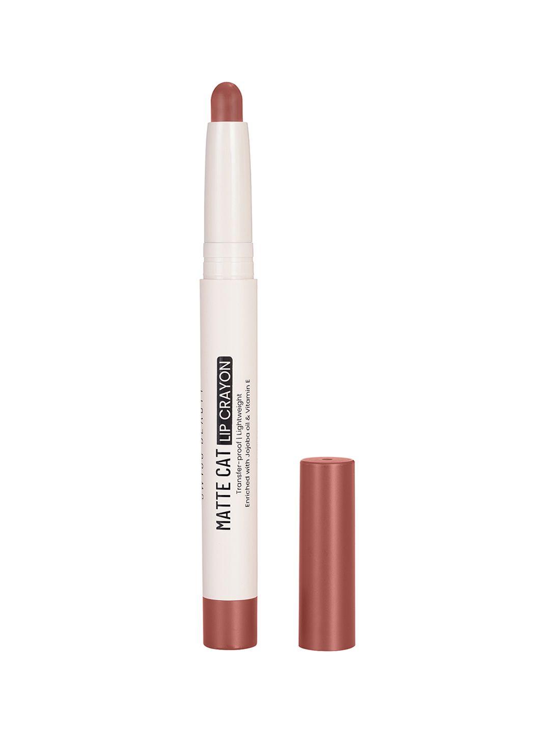 swiss beauty matte cat transfer proof & lightweight lip crayon 1.5 g - tangerine buff 01