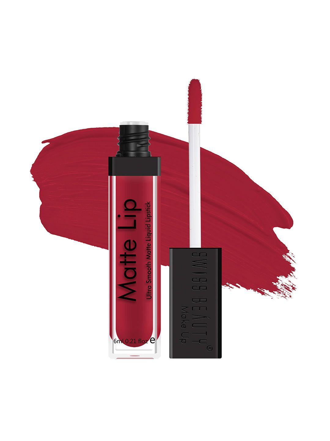 swiss beauty matte lip ultra smooth matte liquid lipstick-pure red 24